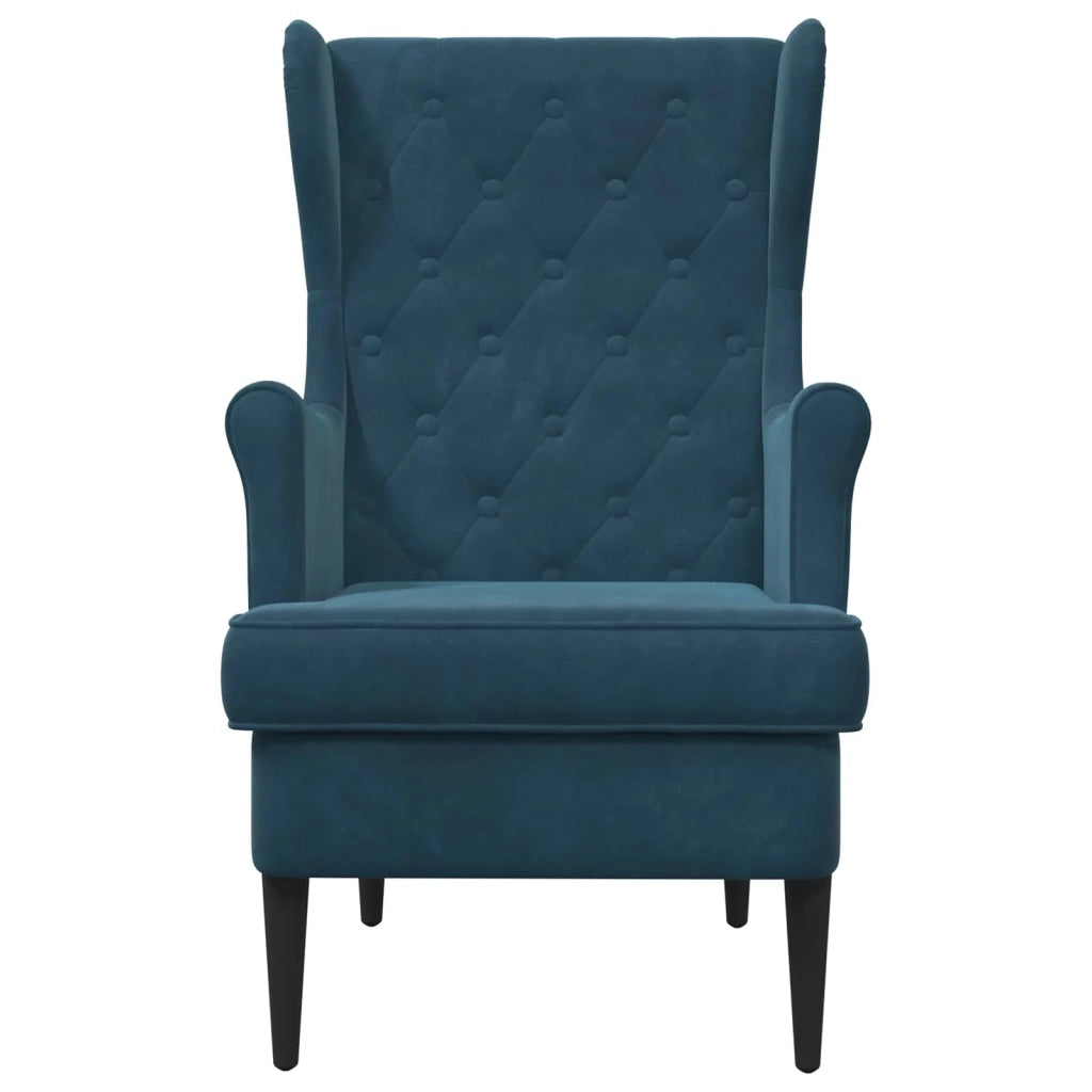 Poltrona-Divano Sedia Blu Velluto 840796