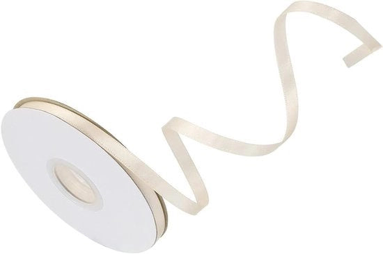 Seta per decorazione e matrimoni - Confezione regalo - 25 m di seta satinata 3/8 pollici beige