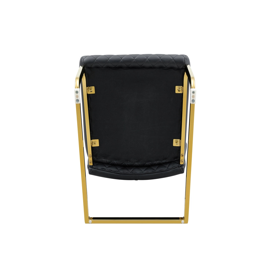 Set tavolo rotondo Ø 60 cm con 2 sedie da pranzo nere e oro HOMVRA