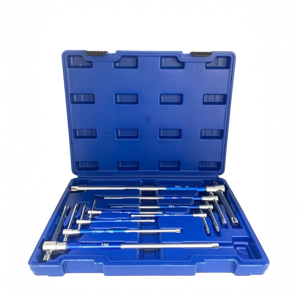 Set Chiavi Torx a T 8 Pezzi T10–T55 CR-V con Manico 360° e Custodia Rigida