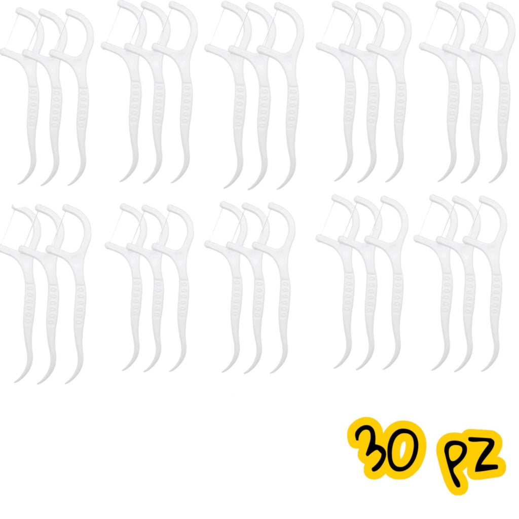 30 Pz Monouso Filo Interdentale 23mm Pulizia Denti Profonda e Delicata Art.72819