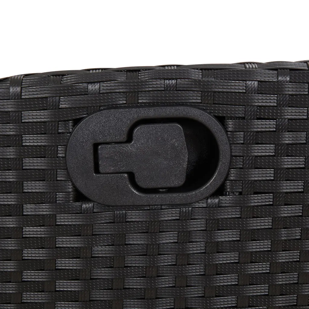 Set da Pranzo da Giardino 9 pz con Cuscini Nero in Polyrattan 3213065