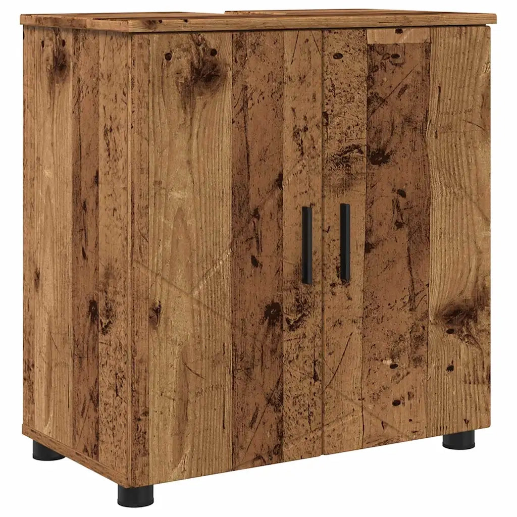 Set di mobili per il bagno con cassetto 5 pcs Legno vecchio
