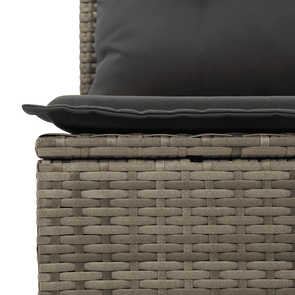 Set Divani da Giardino 11 pz con Cuscini in Polyrattan Grigio 3224296