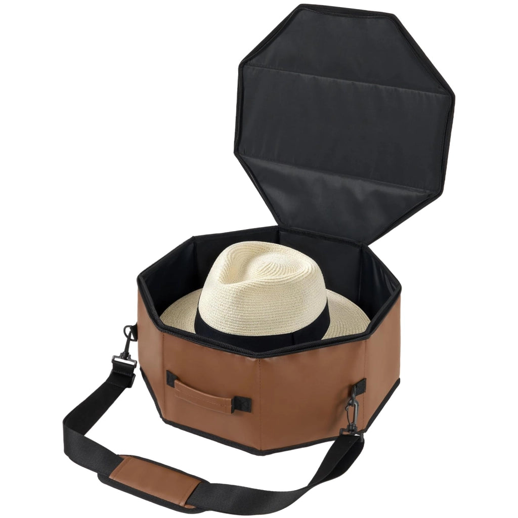 Scatola per cappelli in ecopelle, con coperchio, antipolvere, dimensioni 42x20 cm