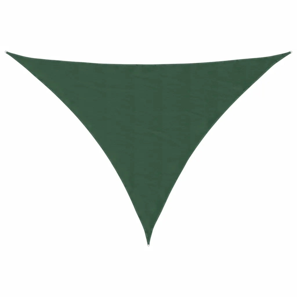 Parasole a Vela Oxford Triangolare 5x7x7 m Verde Scuro 135512
