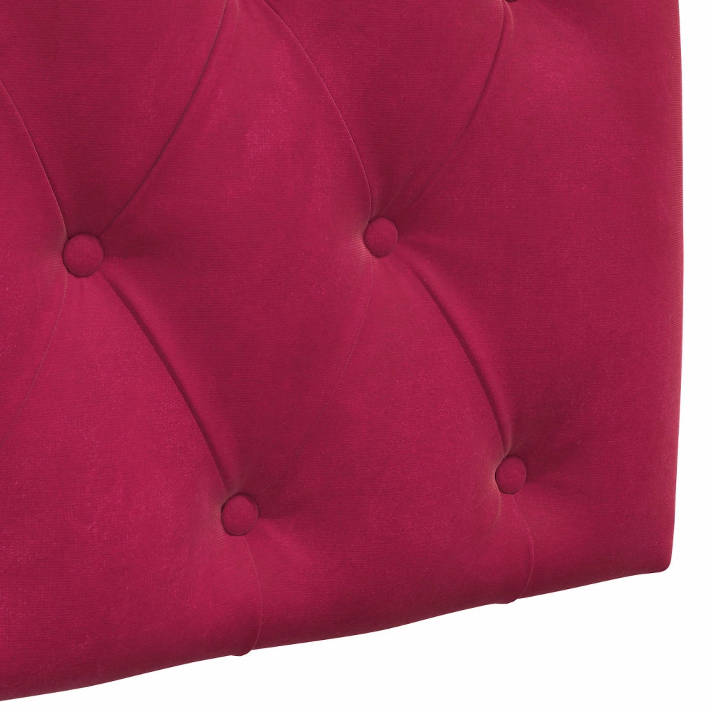 Testiera | Testata sospesa Con luce LED Rosso Vino Velluto