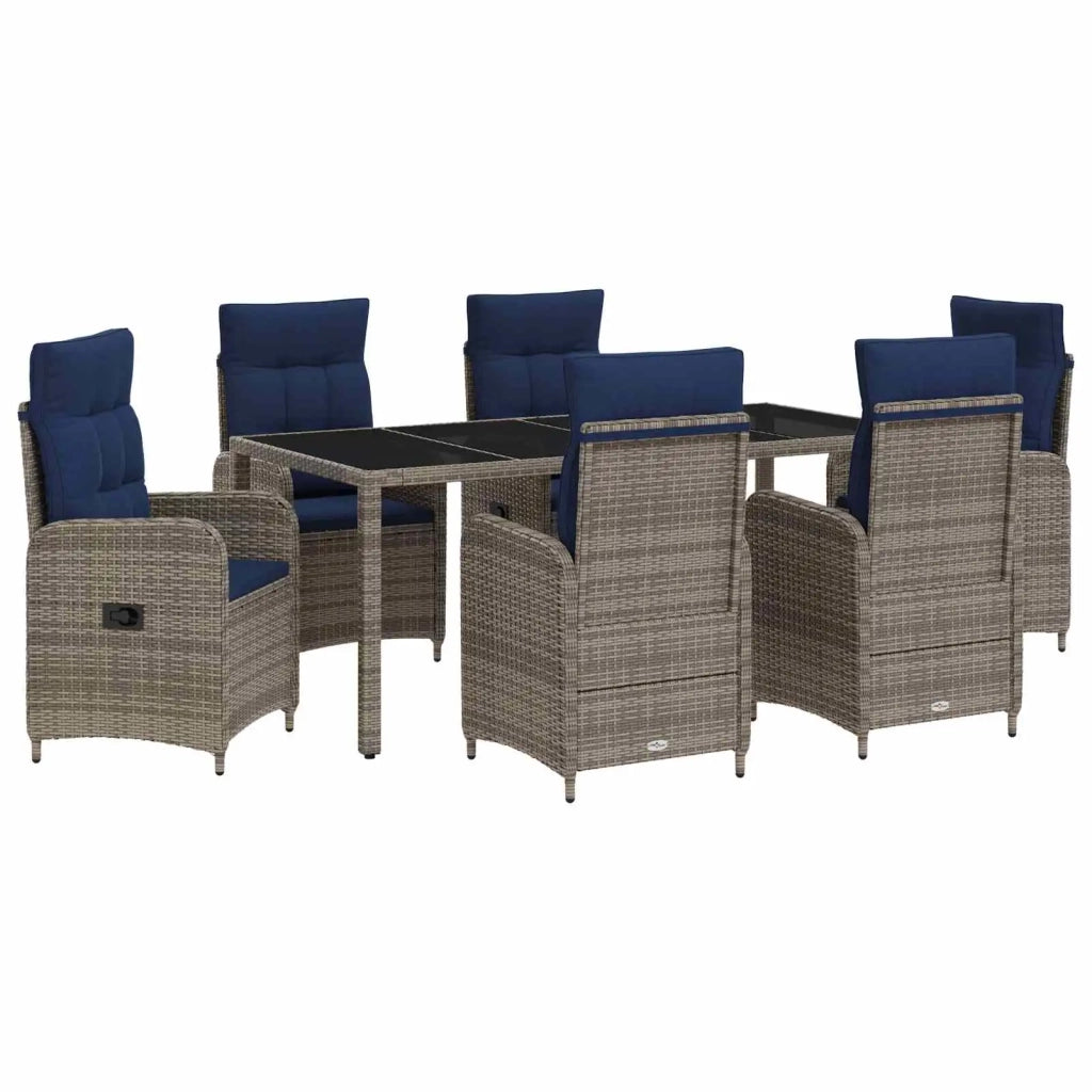 Set da pranzo per esterni 7 pz polyrattan 3422332