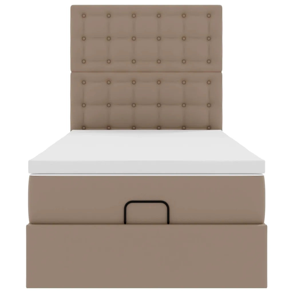 Letto Pouf con Materasso Cappucino 80x200 cm Similpelle