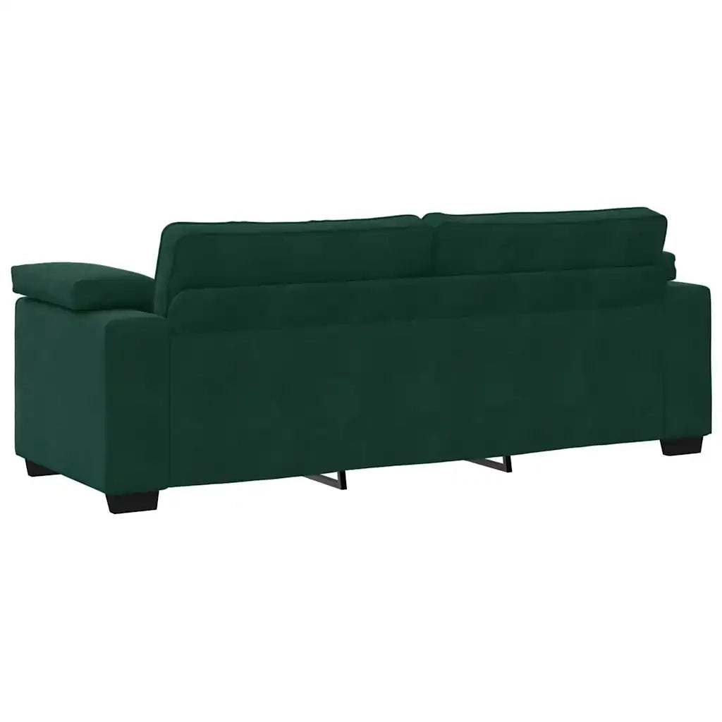 Divano a 3 Posti-Sofa 3 Posti Verde Scuro 178 cm in Velluto