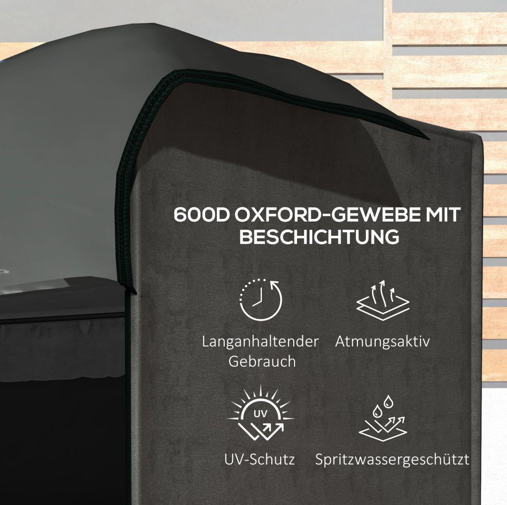 Copertura per Dondolo da Giardino 3 Posti in Tessuto Oxford 600D Resistente all'Acqua e UV 205x124x164 cm Grigio Scuro