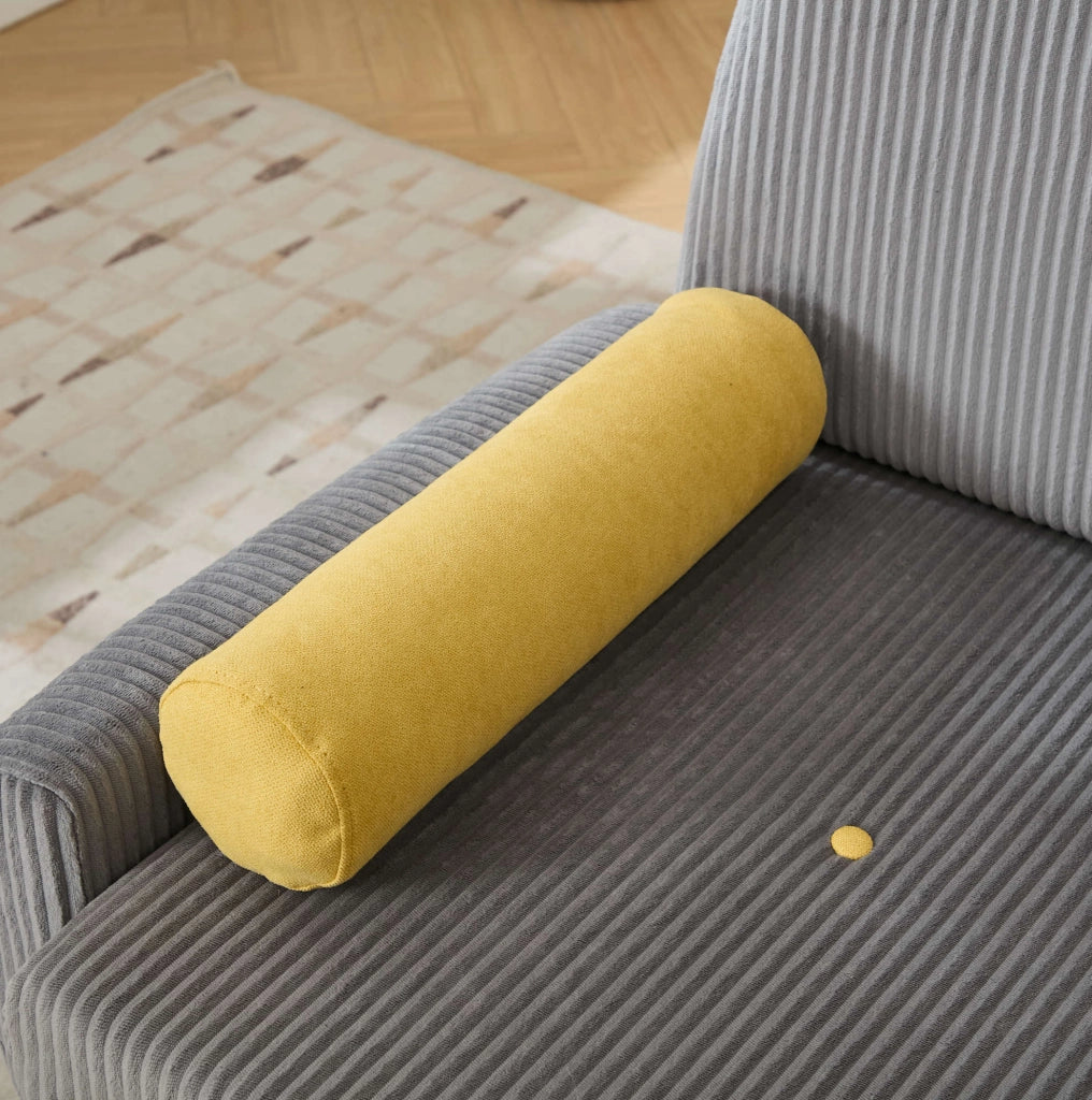 Divano Loveseat in Velluto Grigio con Contenitore, Poltrona Relax e Letto