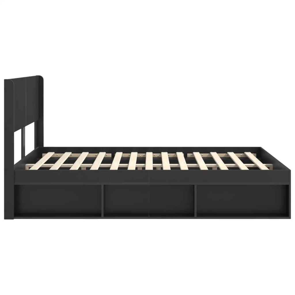 Struttura del letto con stoccaggio e testata Nero 160 x 200 cm 3414188