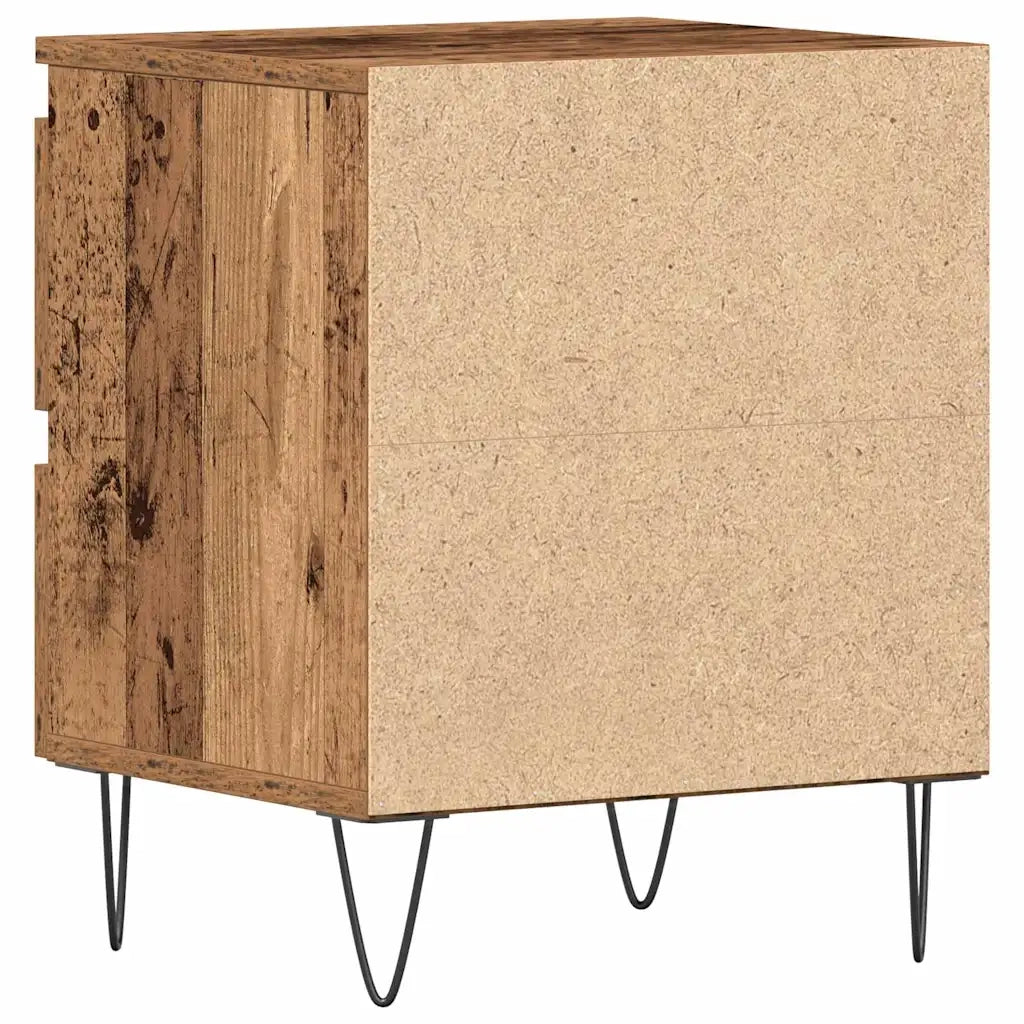 Set di 2 Comodini | Armadio da Notte | Mobiletto da notte Legno vecchio 40 x 35 x 50 cm