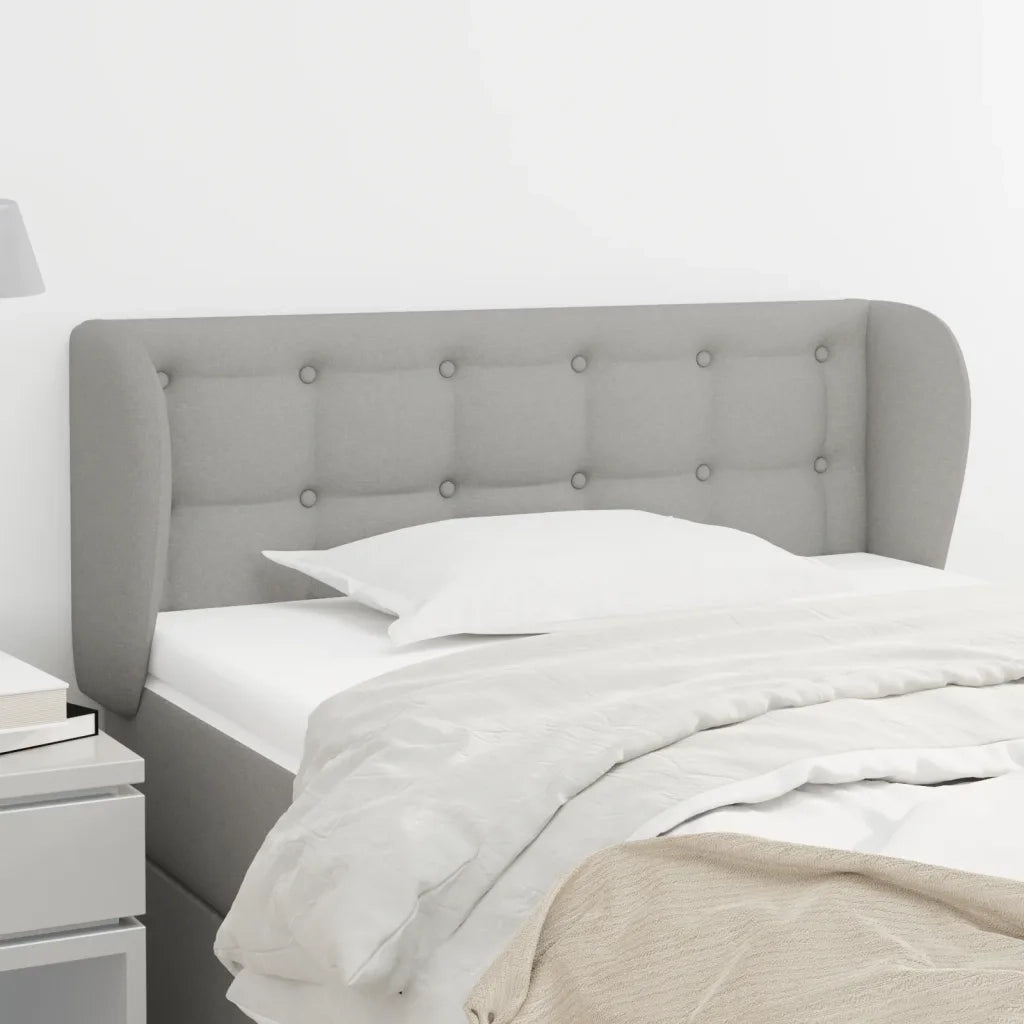 Testiera | Testata ad Orecchio Grigio Chiaro 103x23x78/88 cm in Tessuto
