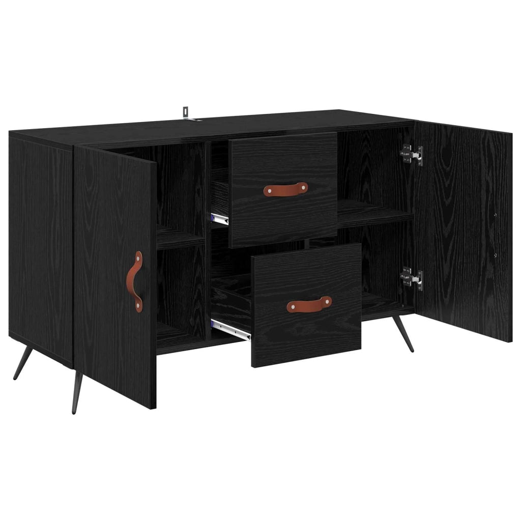 Credenza | Madia | Buffet da pranzo | Armadio da pranzo Rovere Nero 100 x 36 x 60 cm Legno multistrato
