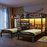 letto a castello metallo nero 90 x 200 cm