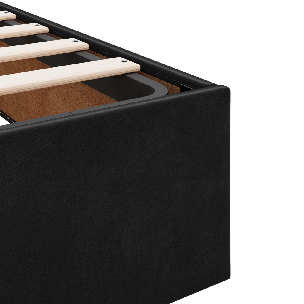 Letto singolo | Letto per adulti | Struttura letto con materasso 2 pcs Nero Velluto