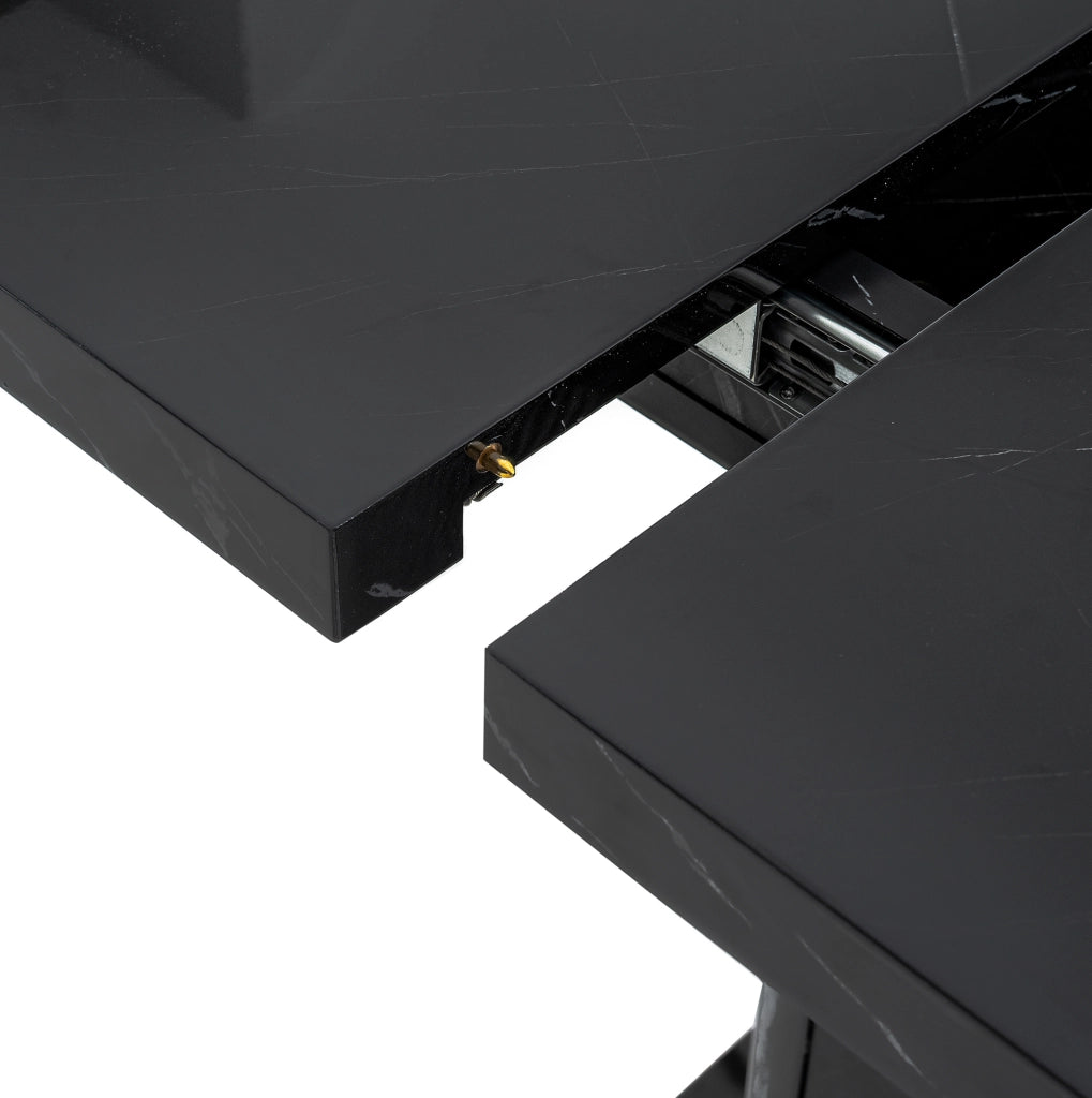 Tavolo da pranzo allungabile nero 120-160 cm
