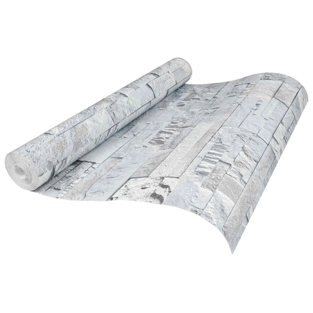 Carta da Parati 3D Pietra Grigio Chiaro 10 x 0,53 m 42046690