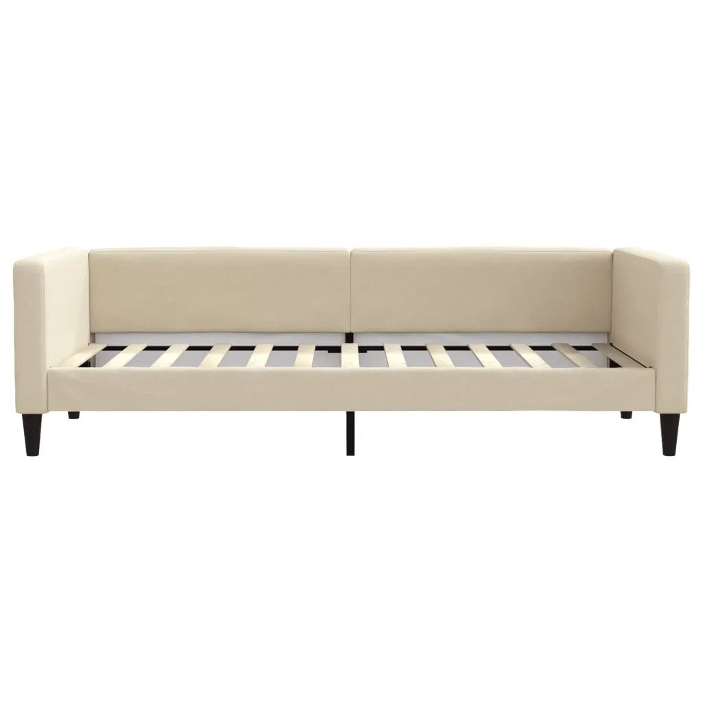 Divano letto | Sof¨¤ letto | Letto singolo Estraibile con Cassetti Crema 90x200 cm in Tessuto