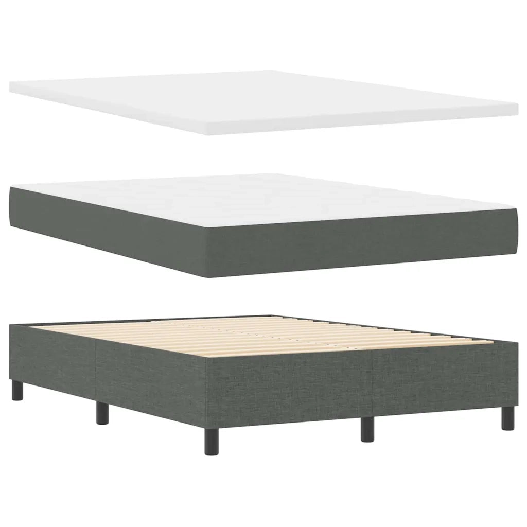 Letto a molle con cuscino Grigio scuro 140 x 190 cm Tessuto 3343989
