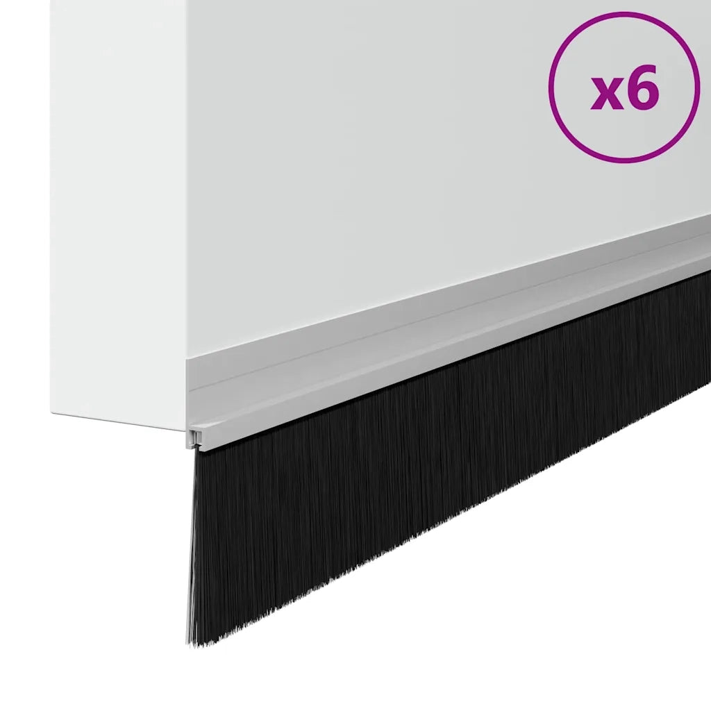 Spazzole per porte autoadesive 6 pz Argento 100 cm CFW5165116