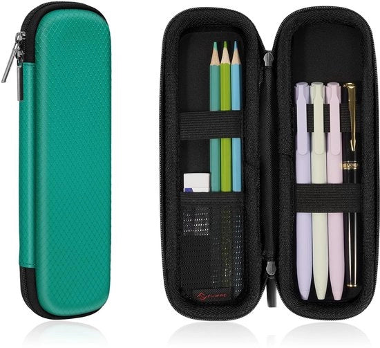 Etui in EVA dura, etui shockresistente, etui per penne stilografiche per ufficio e scuola (verde scuro, piccolo)