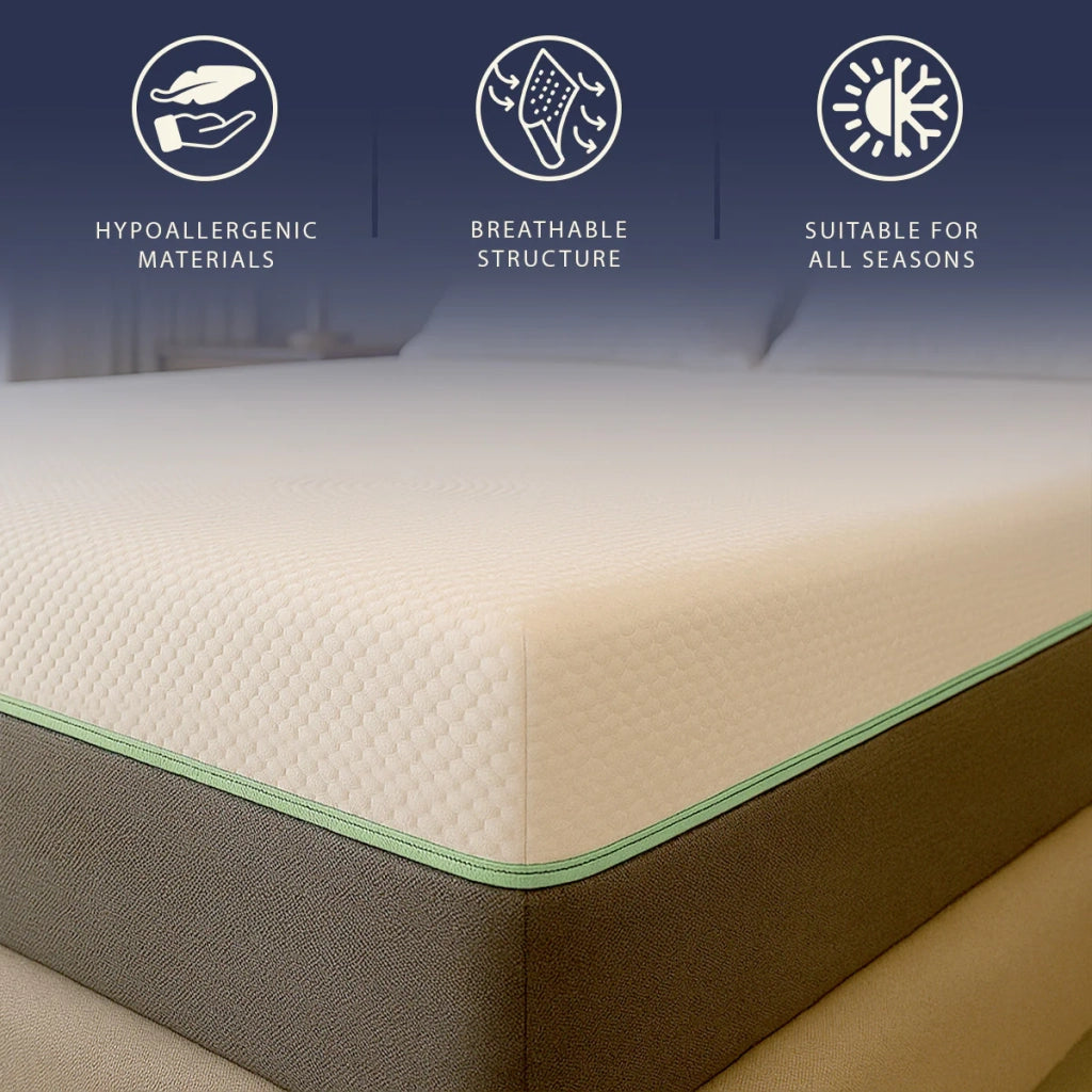 Materasso 160x190 in Memory Foam e Molle Insacchettate | Altezza 25 cm | Tecnologia Breeze | Traspirante, Anallergico e Sfoderabile