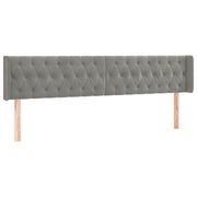 Testiera | Testata ad Orecchio Grigio Chiaro 203x16x78/88 cm in Velluto