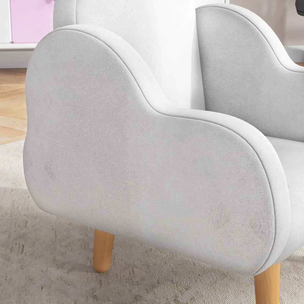Poltrona Bambini ¨C Minimal ¨C Tessuto Bianco 46x51x55 cm