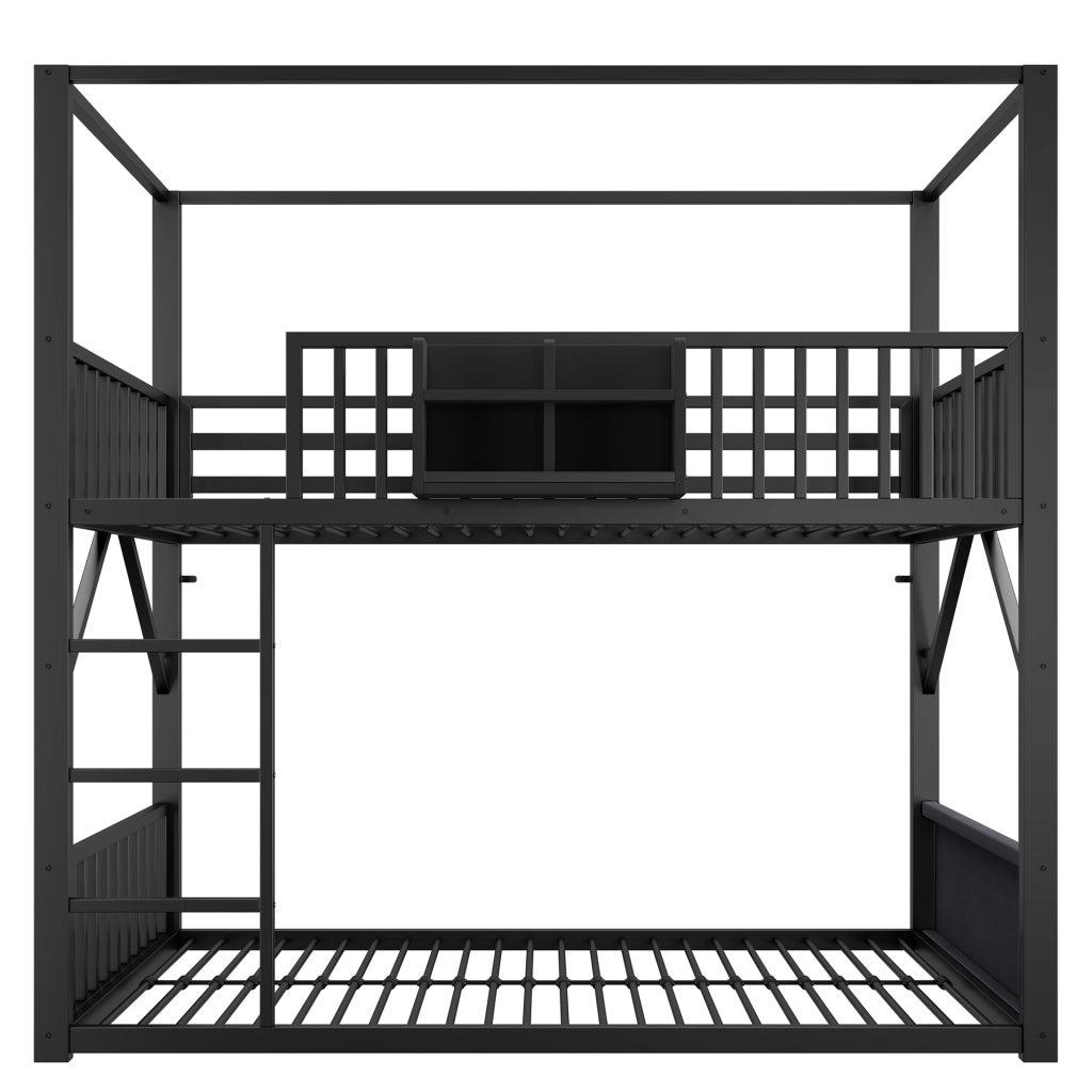 letto a castello metallo nero 96 x 204 cm