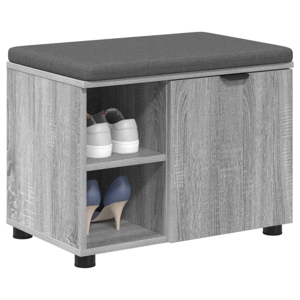Panca per ingresso con cuscino Sonoma grigia 60 x 38 x 46 cm