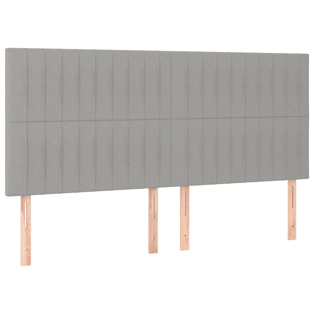 Letto a Molle Materasso e LED Grigio Chiaro 200x200 cm Tessuto 3135621