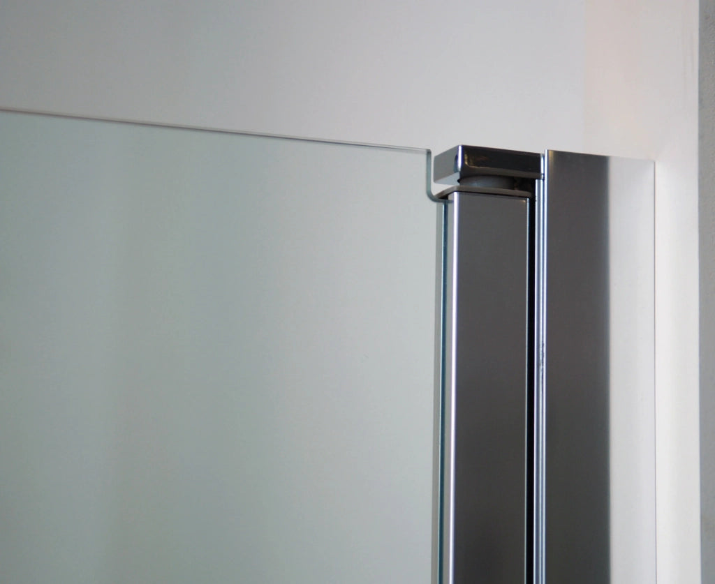 Box doccia frontale OPEN fisso + 2 porte battenti + fisso 265 cm (60+75+75+60) cromo lucido vetro frost - braccio 60 cm