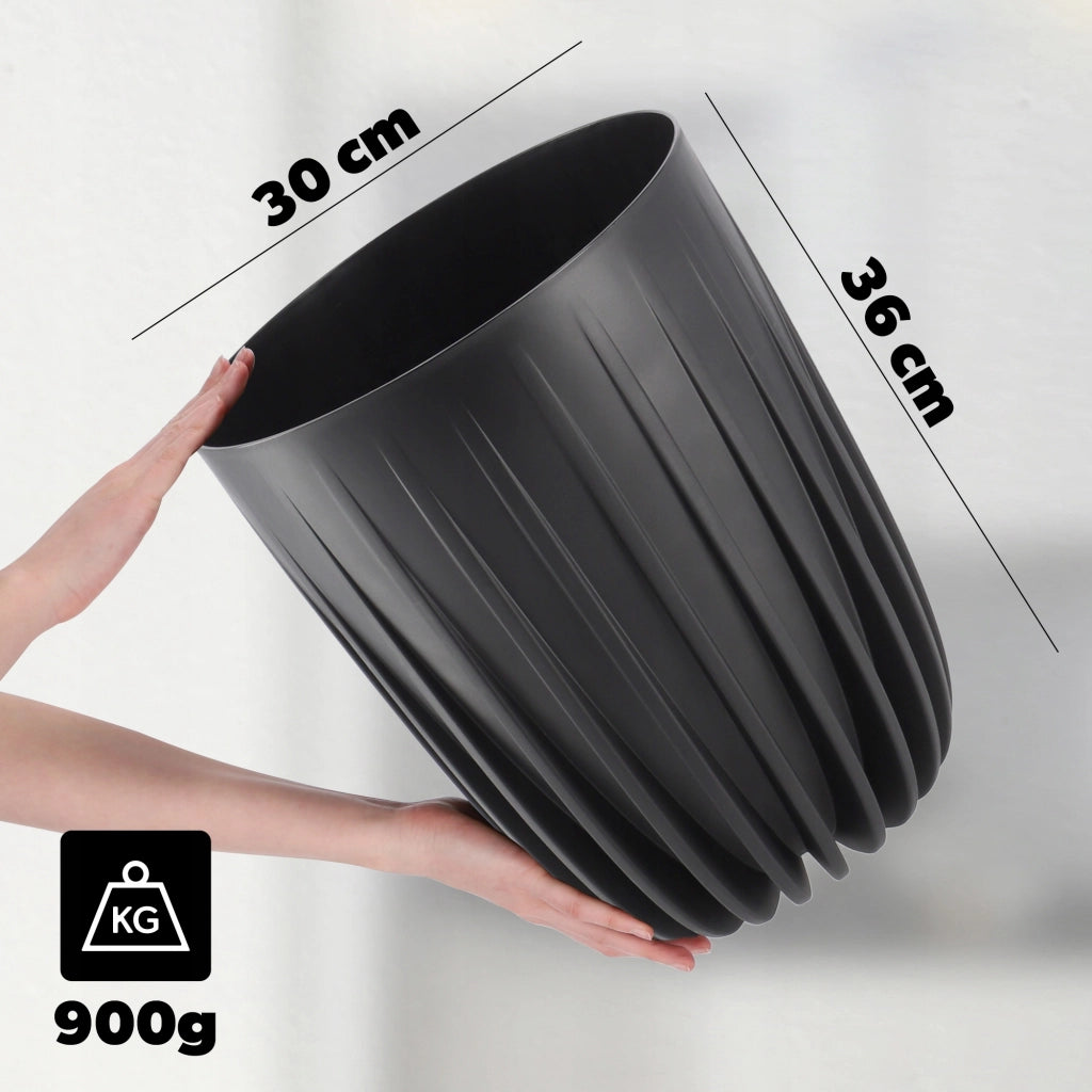 Vaso da fiori KADAX con inserto, 30x36 cm, rotondo, con coperchio in plastica.