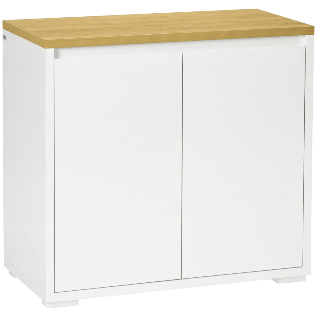 Cassettiera Multiuso con Armadietto ¨C Zephmum ¨C Bianco 80x37x75 cm
