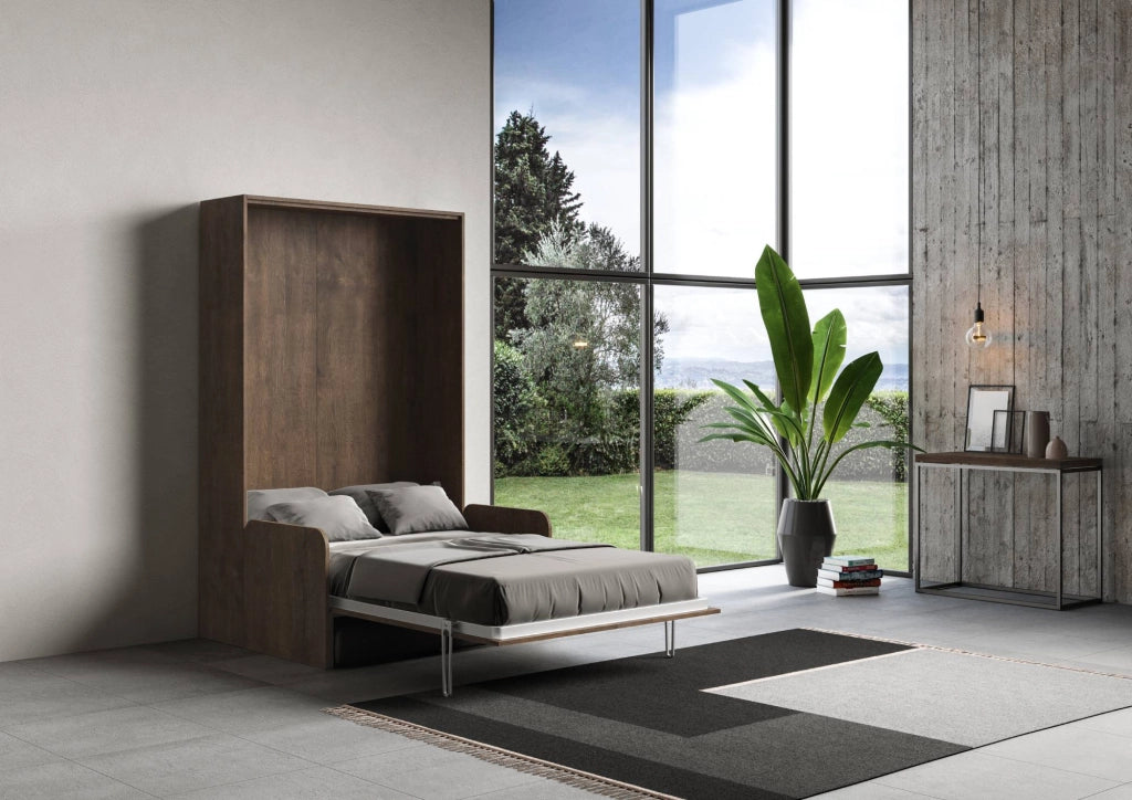 Letto 140 Sofà Kentaro verticale a scomparsa Noce