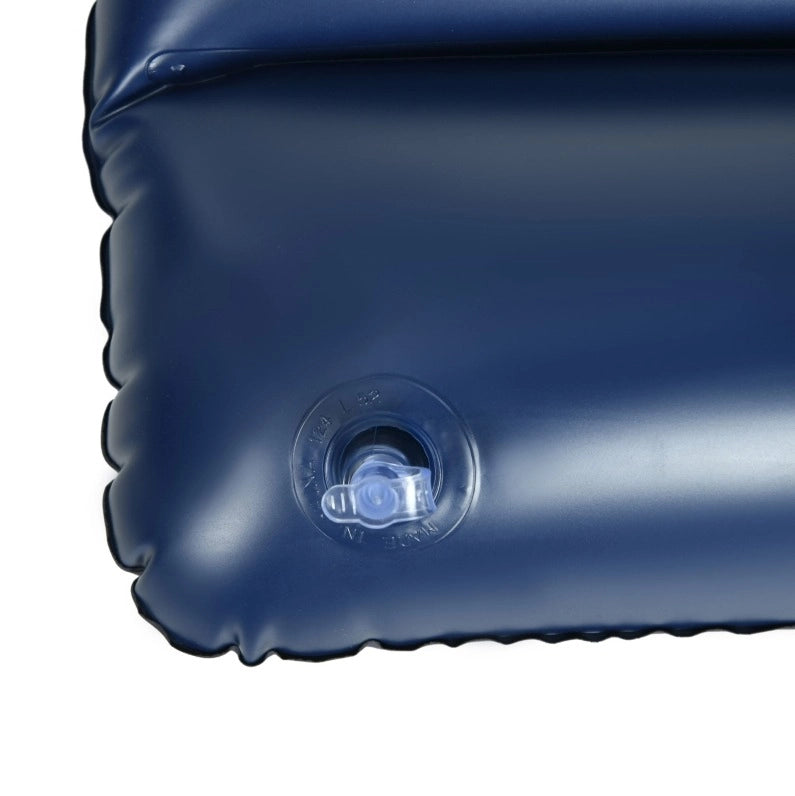 Materasso gonfiabile matrimoniale blu 203x152x22 cm con pompa a mano e cuscini per campeggio e ospiti