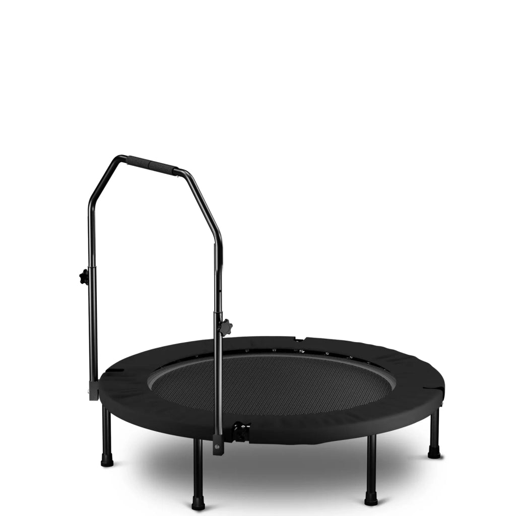 Trampolino pieghevole 101 cm con maniglia, molle standard, nero