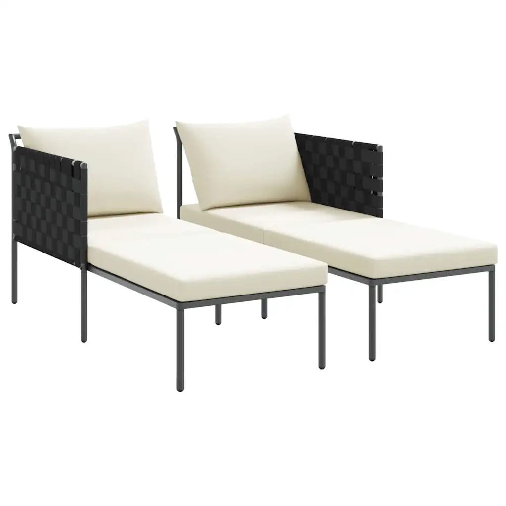 Lettino da Sole con cuscino Antracite 153 x 115 x 69.5 cm 42004136