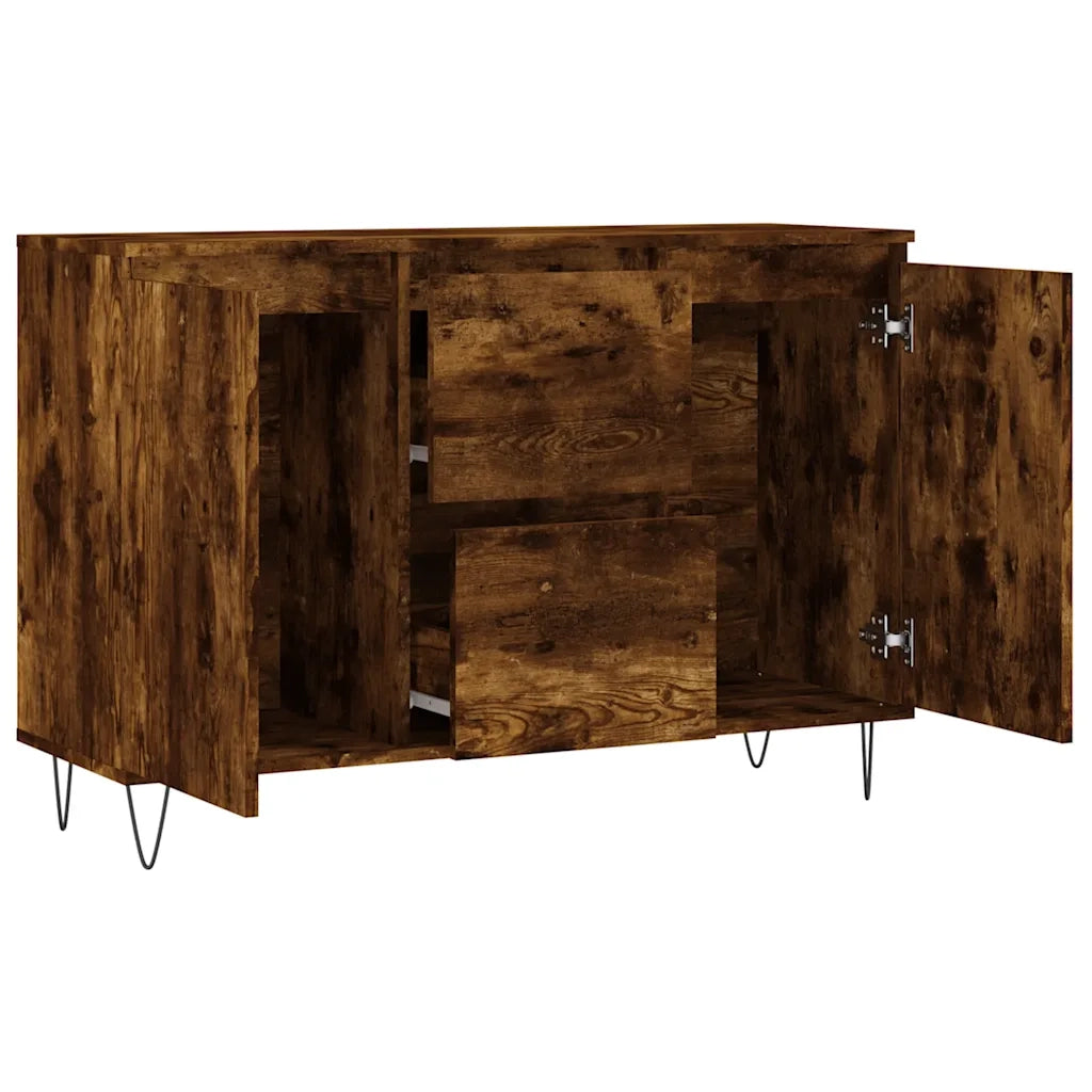 Credenza | Madia | Buffet da pranzo | Armadio da pranzo Rovere Fumo 101,5x35x70 cm in Legno Multistrato