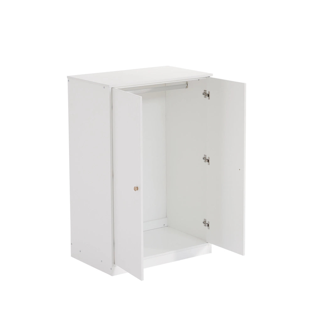 Armadio compatto 2 ante 80x50x120 cm con barra appendiabiti bianco HAVRYA