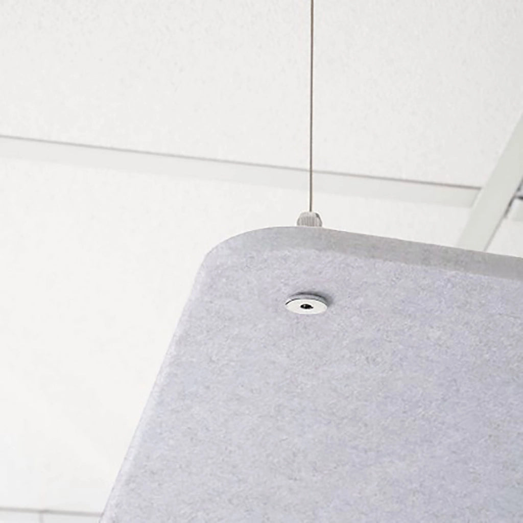 Pannello Fonoassorbente da Soffitto con Kit di 4 Cavetti 100x100 cm Finitura Grigio