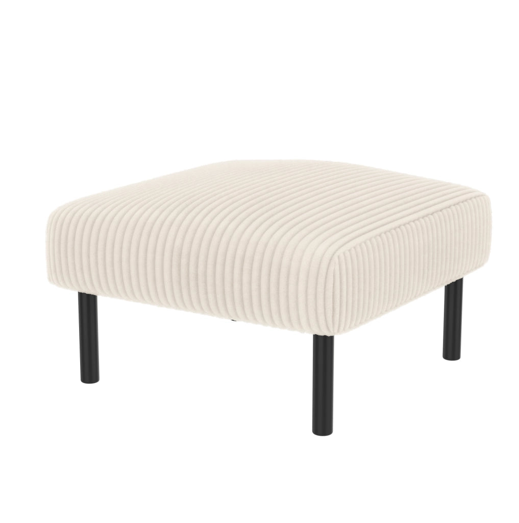Pouf in velluto a coste con struttura metallica – 56x51x39 cm – versatile come poggiapiedi, seduta o tavolino