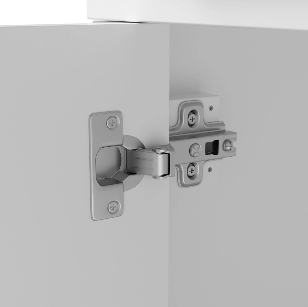 Mobile da bagno bianco, 77x46x86 cm con lavabo in ceramica integrato e 9 scomparti