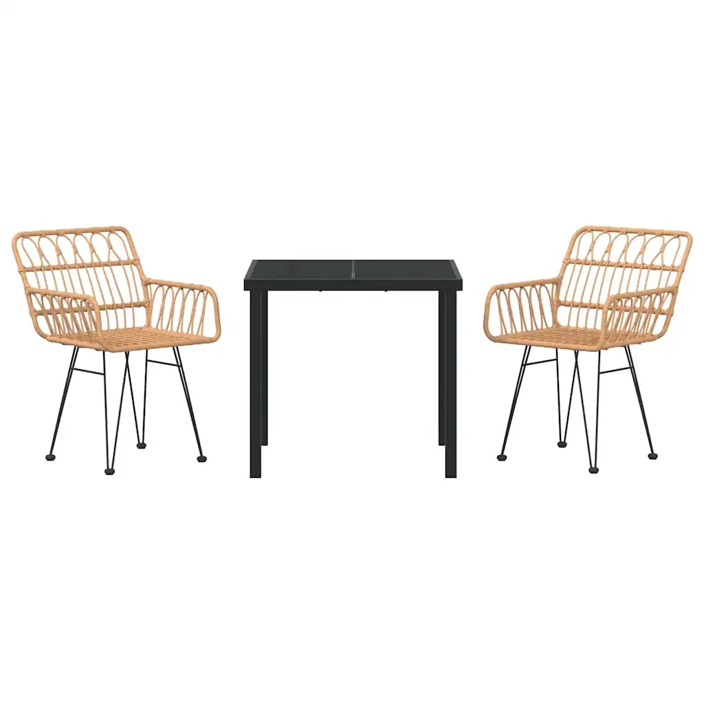 Set da Pranzo per Giardino 3 pz Marrone 3379177