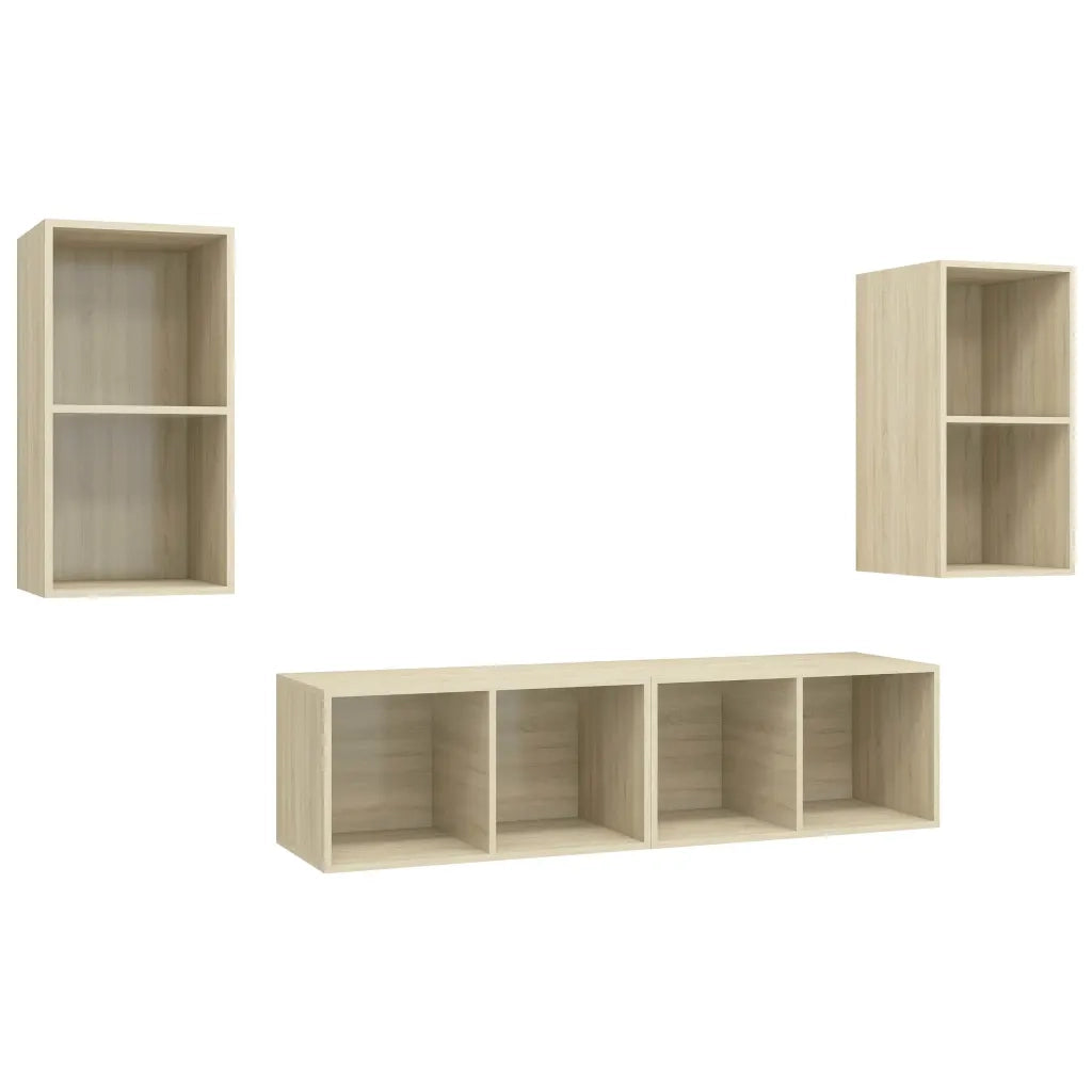 Mobile TV a Parete 4 pz | Armadietto TV | Mobile Porta TV Rovere Sonoma in Truciolato