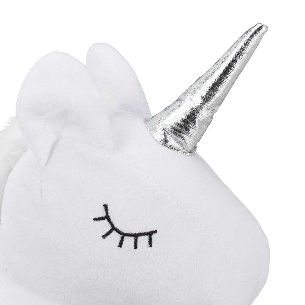 Fermaporta decorativo a forma di unicorno in morbido peluche design per bambini 30 x 15 x 15 cm in poliestere rosa 13_0008963