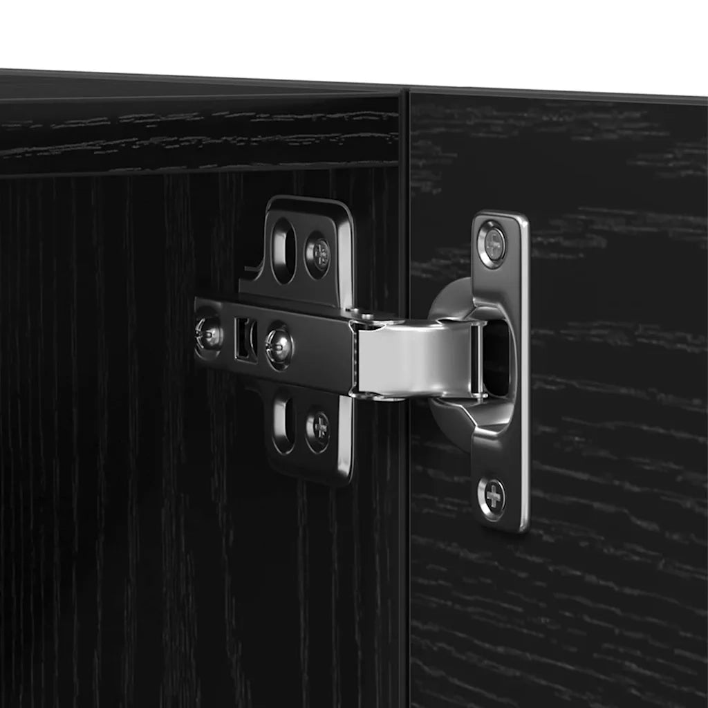 Set mobile TV Montaggio a parete-Credenza per TV Rovere Nero Legno multistrato 569406